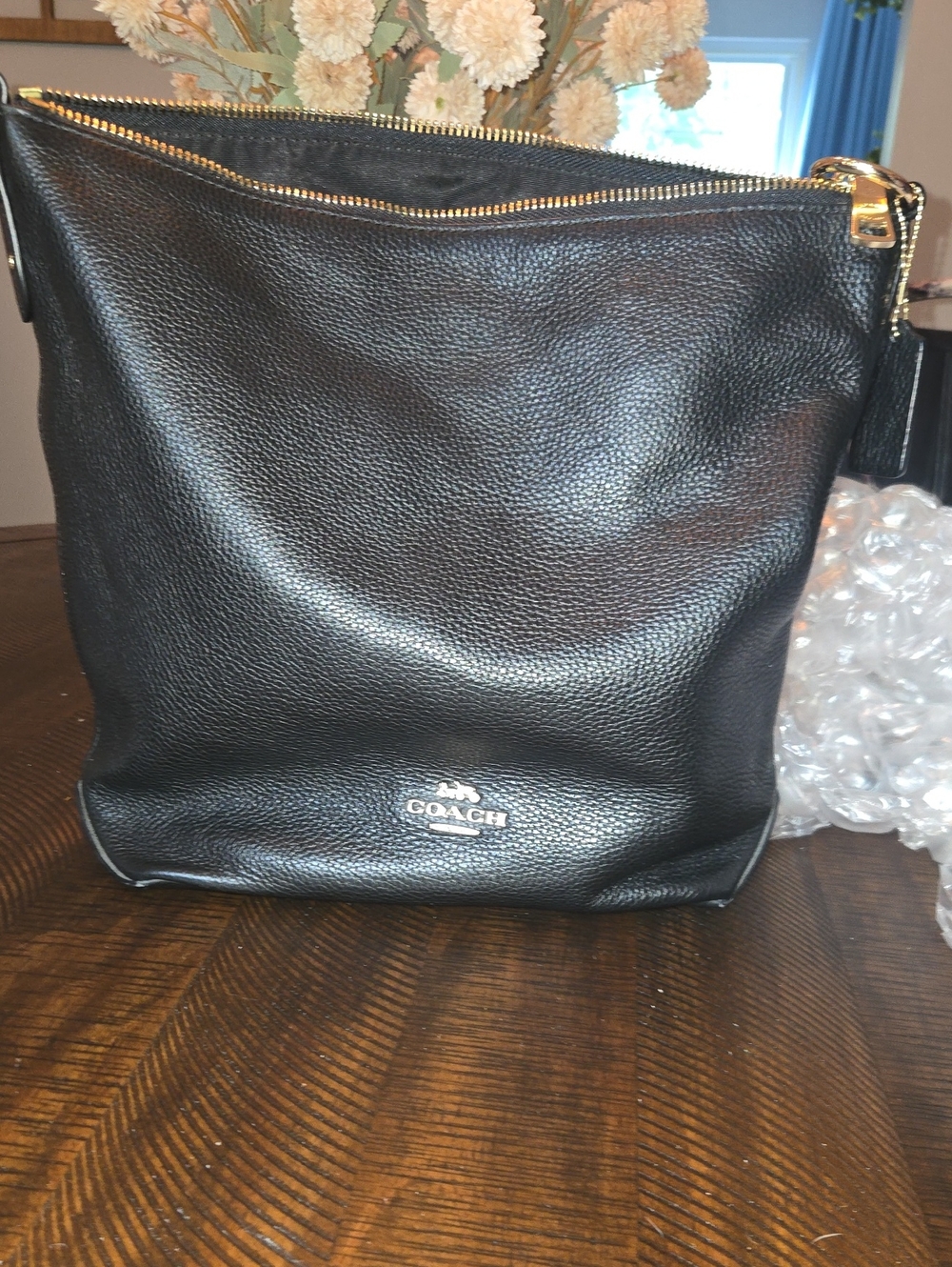 Coach Abby Black Pebbled Leather Shoulder/Crossbody with Gold Hardware